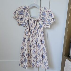 Elegant Floral Puff Sleeve Dress for Kids